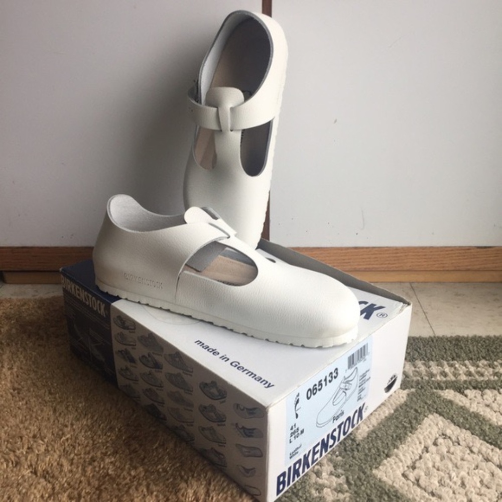 Birkenstock Paris Shoes White sz 41/ 10m